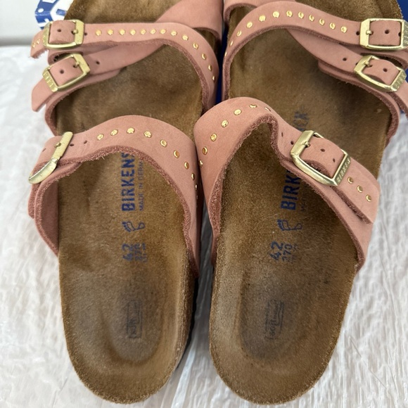 Birkenstock Franca rivets rose Pink gold sandals size 42 11 regular width - Picture 4 of 8